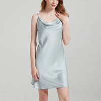 Silk Nightgown Sexy Swing Neck Suspender Dress Pajamas