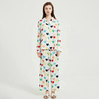 Colorful Love Heart Print Women's Pajamas