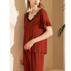 Eyelash Lace V Neck Pajama Set