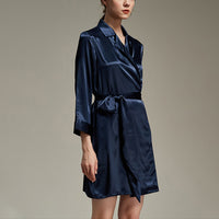 Notched Collar Satin Robe