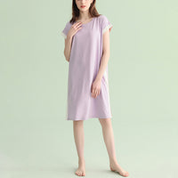 Color Block Short Sleeved  Split Sleepdress