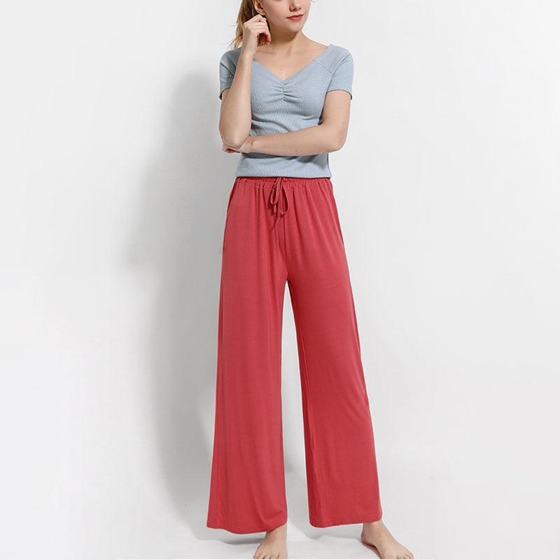 High-waisted Modal Loose-fit Wide-leg Pants