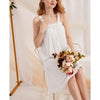 White Square Neck Sleeveless Nightgown