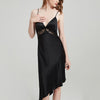 Women's V-neck Solid Color Silk Lace Nightdress