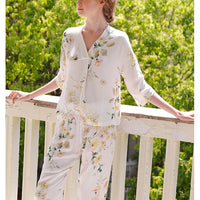 Floral Print V Neck Pajama Set