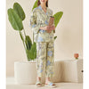 Flowers Printed Trimmed Pajama Set