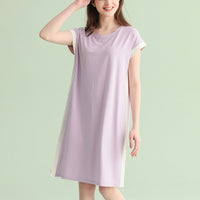 Color Block Short Sleeved  Split Sleepdress