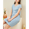 V Neck Short Sleeves Nightdress with Pockets