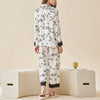 Cute Print Lace Trimmed Pajama Set