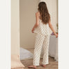 White Bowknot Print 3-piece Pajama Set