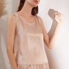 Apricot Silk Tank Top Shorts Suit Summer Sleeveless Shirt