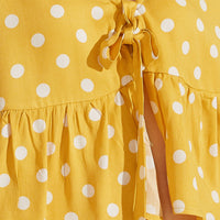 Fly Sleeves Polka Dots Printed Pajama Short Set