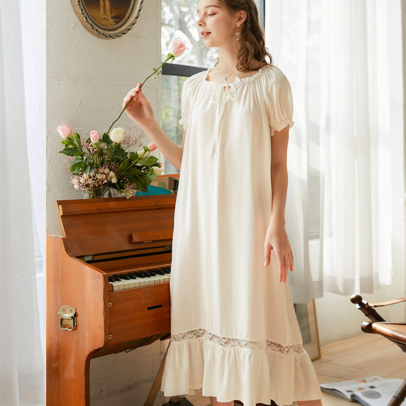 Sweet Court Style Short Sleeve Nightdress