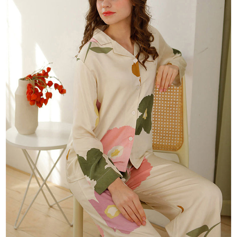 Flowers Print Pajama Set