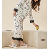 Cute Print Lace Trimmed Pajama Set