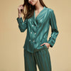 Shawl Collar Stripe Print Pajama Set