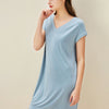 V Neck Short Sleeves Nightdress with Pockets