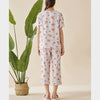 Floral Print Cotton Short Sleeved Pajama Set