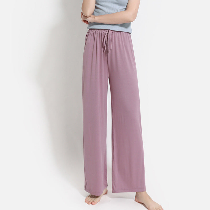 High-waisted Modal Loose-fit Wide-leg Pants