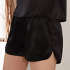 Black Silk Tank Top Shorts Suit Summer Sleeveless Shirt