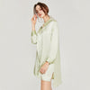 100% Mulberry Silk Solid color Long Sleeve Shirt Dress