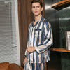 19 Momme Silk Color Stripe Men's Long Sleeve Pajamas Set