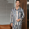 19 Momme Silk Color Stripe Men's Long Sleeve Pajamas Set