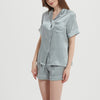 Comfortable Silk Pajama Set With Short Sleeves And Shorts