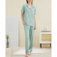 Women's Notched Collar Couple Pajama Set