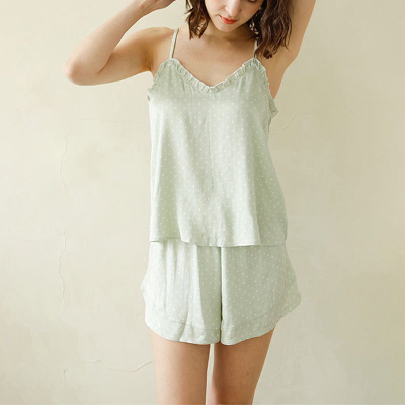 Light Green Polka Dots Camisole Set