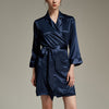 Notched Collar Satin Robe