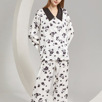 Floral Print Satin Pajama Set