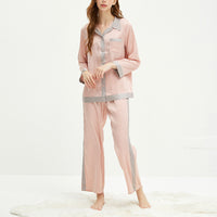 Pink Houndstooth Printed Pajama Set