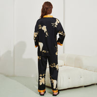 Kimono Style Floral Satin Pajama