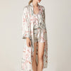 Gray Floral Printed Robe Set