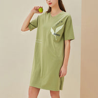 V-neck Short Sleeves Sleepdress