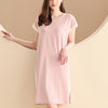 Color Block Short Sleeved  Split Sleepdress