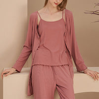 Dark Pink 3-Piece Pajama Set