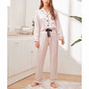 Pink Wide Stripe Satin Pajama Set