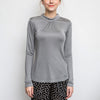 Grey Stand Collar Silk T-shirt