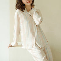 Colorful Stripe Printed Pajama Set