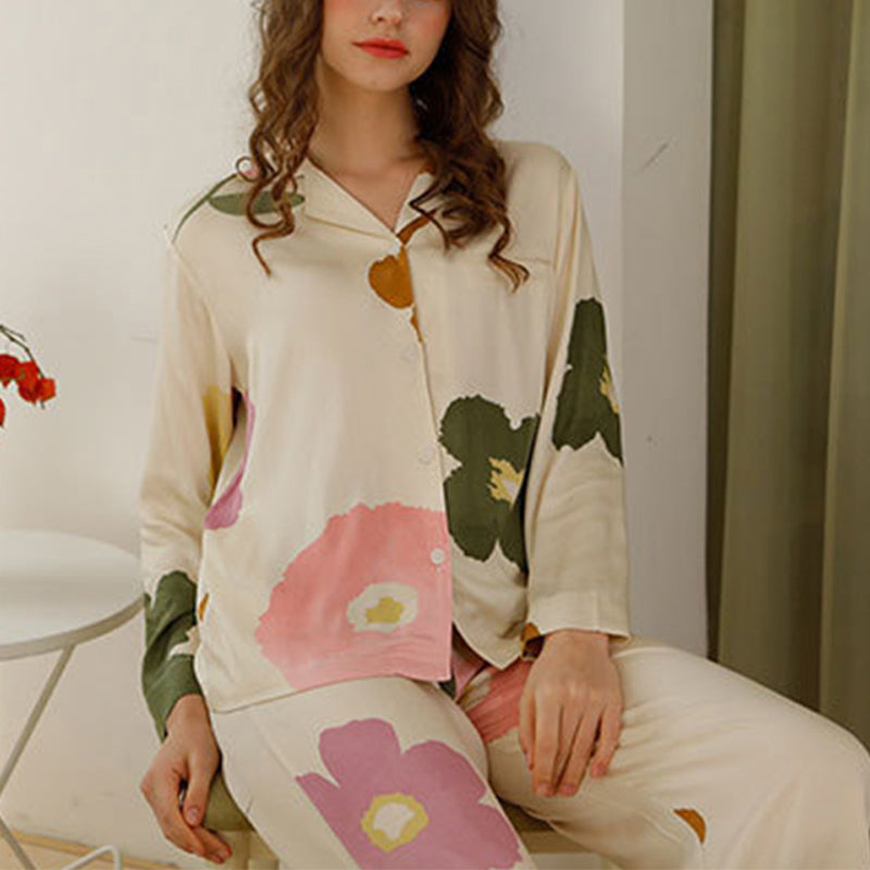 Flowers Print Pajama Set