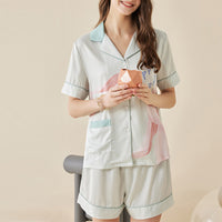 Cute Rabbit Cartoon Short Sleeved Pajama Set