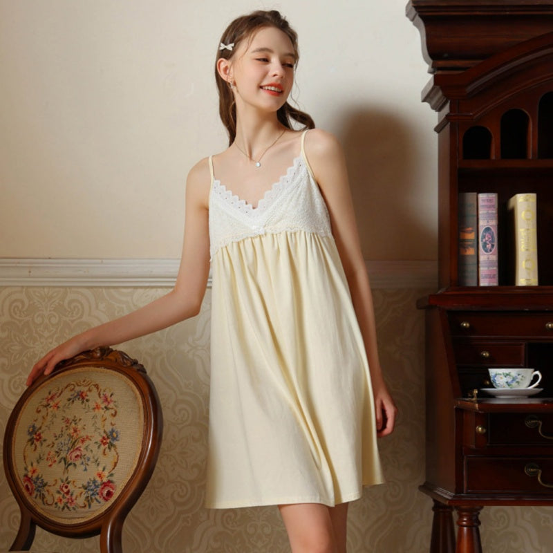 Sweet Lace V-Neck Nightdress