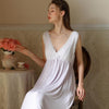 French V-Neck Sleeveless Long Nightdress