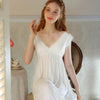 French V-Neck Sleeveless Long Nightdress