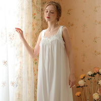 Sweet Sleeveless Nightdress With Wide Straps