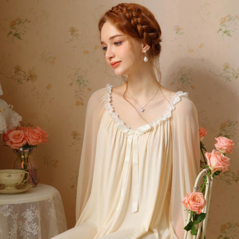 French Modal Long-Sleeved Nightdress