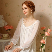 French Modal Long-Sleeved Nightdress