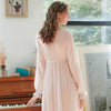 Courtly Lace V-Neck Long-Sleeved Nightdress